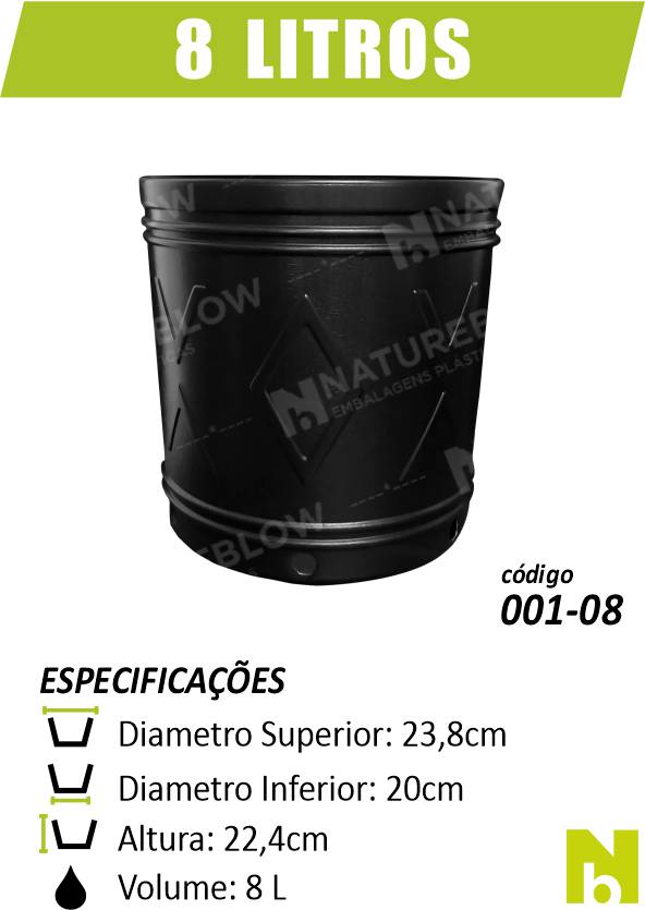 Pote de 8 Litros